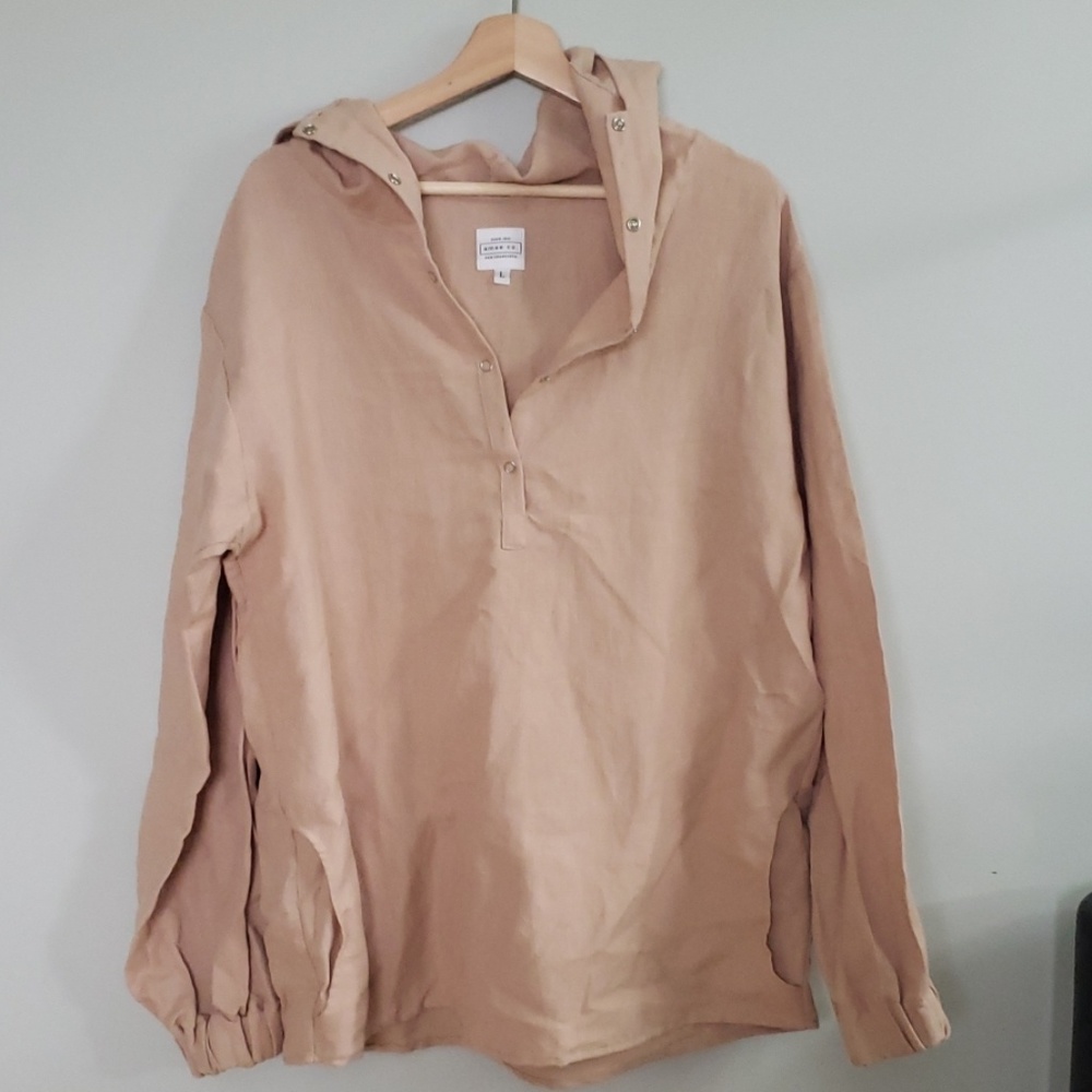 Amae Co. Linen Hoodie - Blush